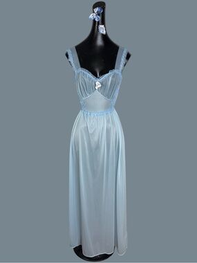 Vintage sheer maxi blue nightgown